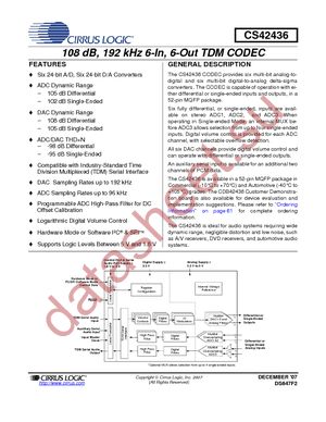 CS42436-DMZ datasheet  